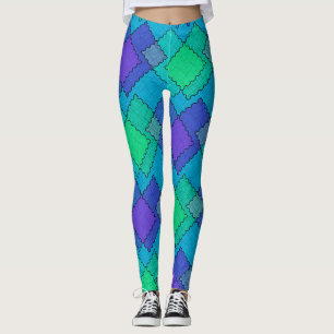 Texturierte Flecken mehrfarbige Striche Leggings