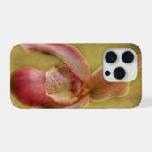 Texturierte Frauenschuh-Orchidee iPhone Hülle (Rückseite (Horizontal))