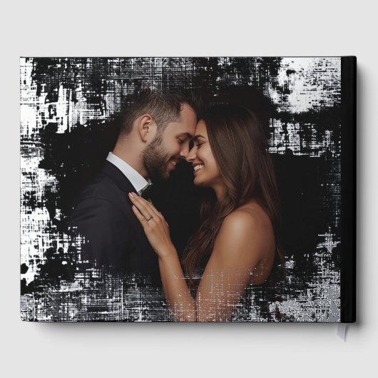 Texturierte Gästebuch Foto Foil Guestbooks Black (Rückseite)