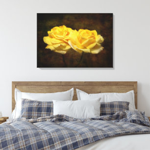 Texturierte Gelbe Rosen Canvas Print Leinwanddruck