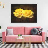 Texturierte Gelbe Rosen Canvas Print Leinwanddruck (Insitu (Wohnzimmer))