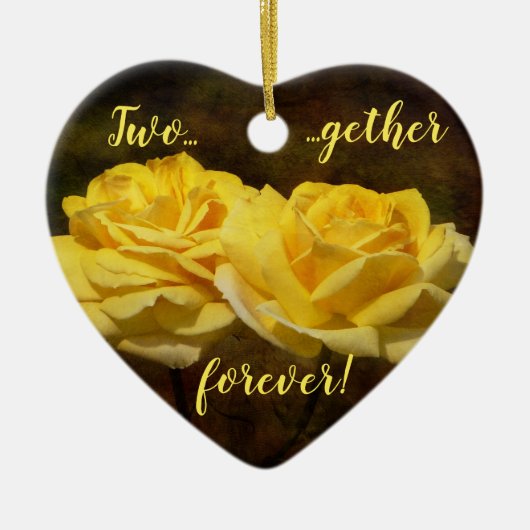 Texturierte Gelbe Rosen Ornament (Vorne)