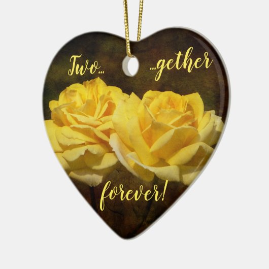 Texturierte Gelbe Rosen Ornament (Links)