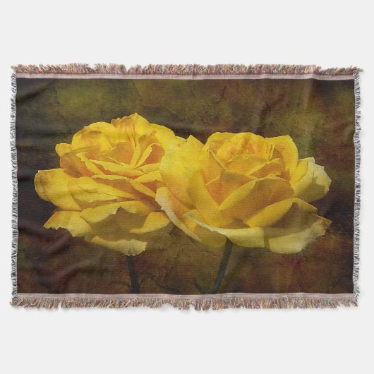 Texturierte Gelbe Rosenfässer Decke (Vorderseite)