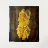 Texturierte gelbe Rosenwand Wandteppich (Vorderseite)