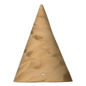 Texturierte gelbe Wüste Sand Hintergrund. Partyhütchen (Rechts)