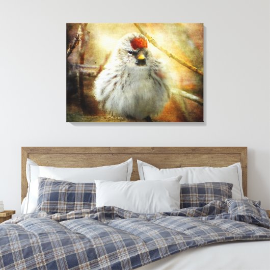 Texturierte gemeinsame Umfrage Warbler Canvas Prin Leinwanddruck (Insitu (Schlafzimmer))