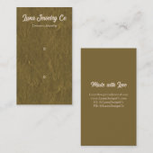 Texturierte Gold 2 Button Schmuck Business Card Visitenkarte (Vorne/Hinten)