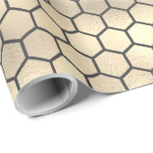 Texturierte Gold Honeycomb Hexagon Beekeeper Muste Geschenkpapier (Rolleneckpunkt)