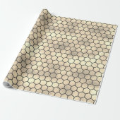 Texturierte Gold Honeycomb Hexagon Beekeeper Muste Geschenkpapier (Ungerollt)