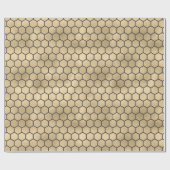 Texturierte Gold Honeycomb Hexagon Beekeeper Muste Geschenkpapier (Flach)