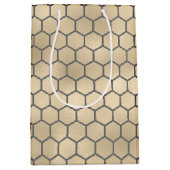 Texturierte Gold Honeycomb Hexagon Beekeeper Muste Mittlere Geschenktüte (Vorderseite)