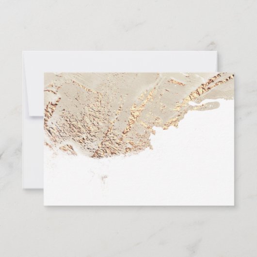 Texturierte Gold-Imitate belichten Elegante RSVP-K RSVP Karte (Rückseite)