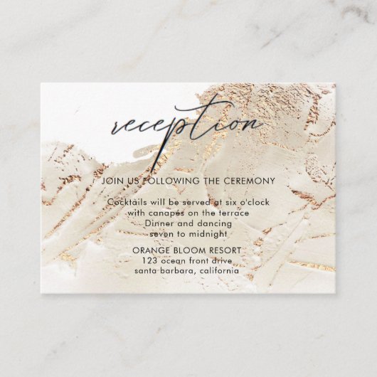 Texturierte Gold Imitate Foil Empfang Umschließkar Begleitkarte (Vorderseite)