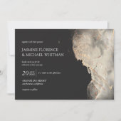 Texturierte Gold Imitate Foil Wedding Einladung (Vorderseite)