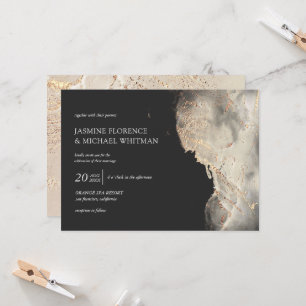Texturierte Gold Imitate Foil Wedding Einladung