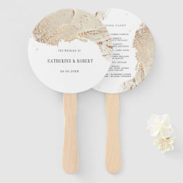 Texturierte Gold Imitate Foil Wedding Hand Fan Fächer
