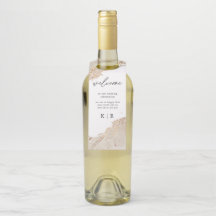 Texturierte Gold Wedding Bottle Hanger Tags