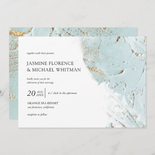 texturierte Goldfolie für Imitate Hochzeitsfeier Einladung (Vorne/Hinten)