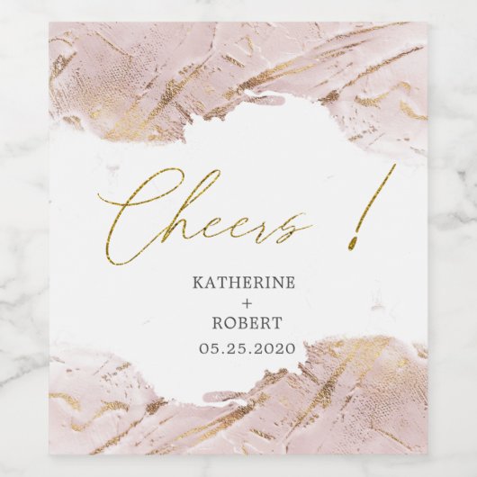 Texturierte Goldschüre Hochzeitsweinetikett-Set Weinetikett (Einzelnes Label)