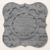 Texturierte Graue Teakholz Scroll Design kundenspe Untersetzer (Vorderseite)