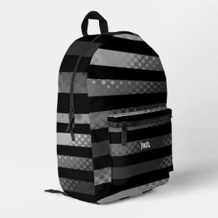Texturierte graue und schwarze Streifen Bedruckter Rucksack
