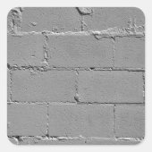 Texturierte große Betonblockwand Quadratischer Aufkleber (Vorderseite)