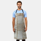 Texturierte handgefertigte Papierflachstafel Schürze (Getragen)