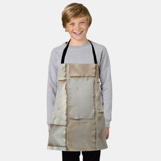 Texturierte handgefertigte Papierflachstafel Schürze (Getragen)