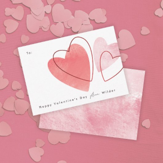 Texturierte Herz-Klasse Valentine Card Mitteilungskarte