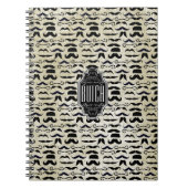 Texturierte Hintergrund-Chalkboard Mustache-Muster Notizblock (Vorderseite)