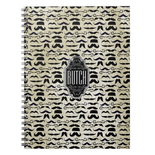 Texturierte Hintergrund-Chalkboard Mustache-Muster Notizblock (Vorderseite)