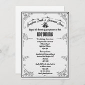 Texturierte Hochzeitsglocken e Card Einladung (Vorne/Hinten)