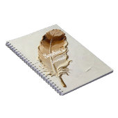 Texturierte Impasto-Feder Beige Neutral Benutzerde Notizblock (Rechte Seite)