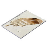Texturierte Impasto-Feder Beige Neutral Benutzerde Notizblock (Linke Seite)
