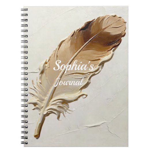 Texturierte Impasto-Feder Beige Neutral Benutzerde Notizblock (Vorderseite)