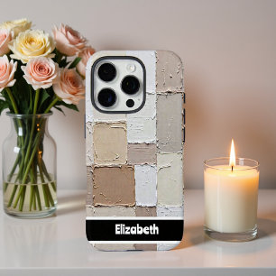 Texturierte Impasto Neutral Block Smartphone iPhone 16 Pro Hülle