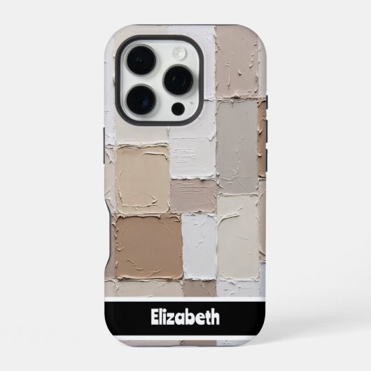 Texturierte Impasto Neutral Block Smartphone iPhone Hülle (Rückseite)