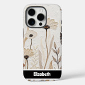 Texturierte Impasto Neutral Floral Smartphone Case-Mate iPhone Hülle (Rückseite)