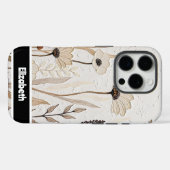 Texturierte Impasto Neutral Floral Smartphone Case-Mate iPhone Hülle (Rückseite (Horizontal))