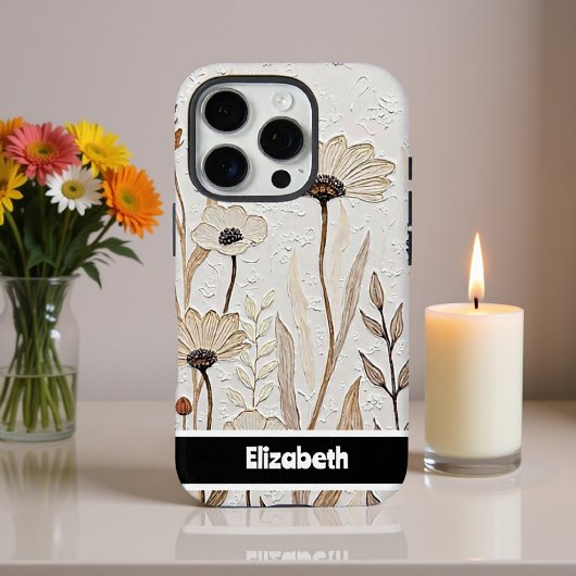 Texturierte Impasto Neutral Floral Smartphone Case-Mate iPhone Hülle