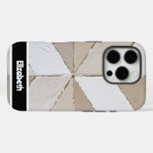 Texturierte Impasto Neutral Geometric Smartphone Case-Mate iPhone Hülle (Rückseite (Horizontal))