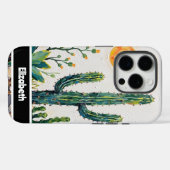 Texturierte Impasto Wüstenkaktus Smartphone Case-Mate iPhone Hülle (Rückseite (Horizontal))