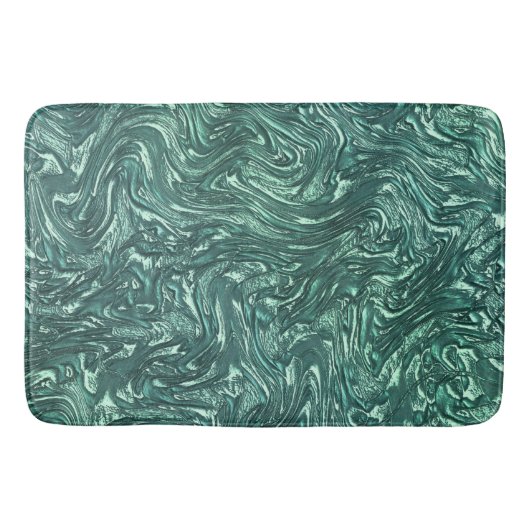 Texturierte Jade- und Blausengrün-Tönen Badematte (Vorderseite)