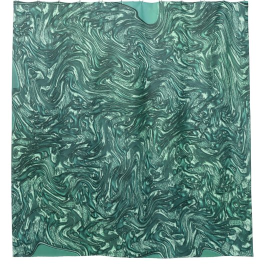 Texturierte Jade- und Blausengrün-Tönen Duschvorhang (Vorderseite)