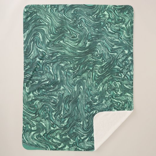 Texturierte Jade- und Blausengrün-Tönen Sherpadecke (Vorderseite)