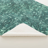 Texturierte Jade- und Blausengrün-Tönen Sherpadecke (3/4)