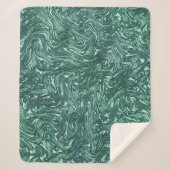 Texturierte Jade- und Blausengrün-Tönen Sherpadecke (Vorderseite)