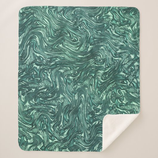 Texturierte Jade- und Blausengrün-Tönen Sherpadecke (Vorderseite)