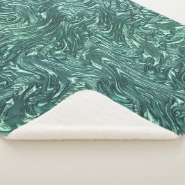 Texturierte Jade- und Blausengrün-Tönen Sherpadecke